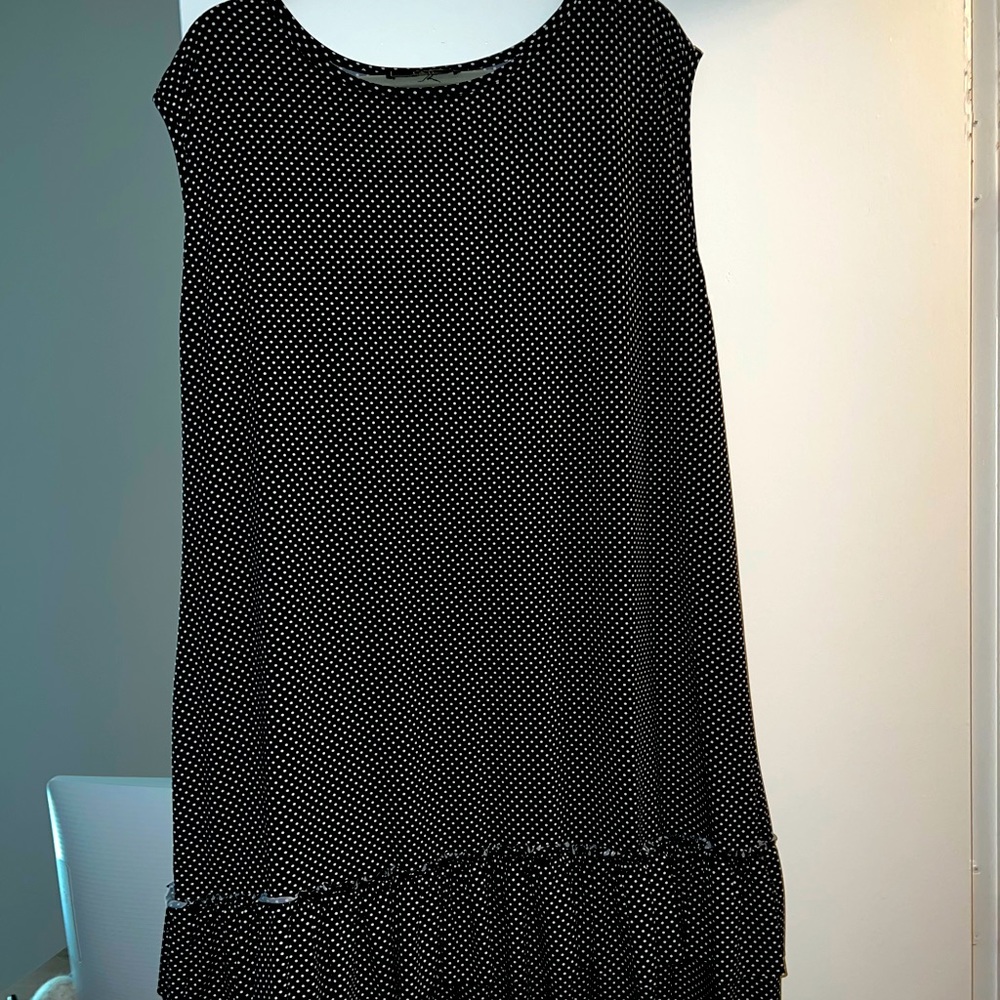 Black Polka Dot Ruffle Fit and Flare Dress